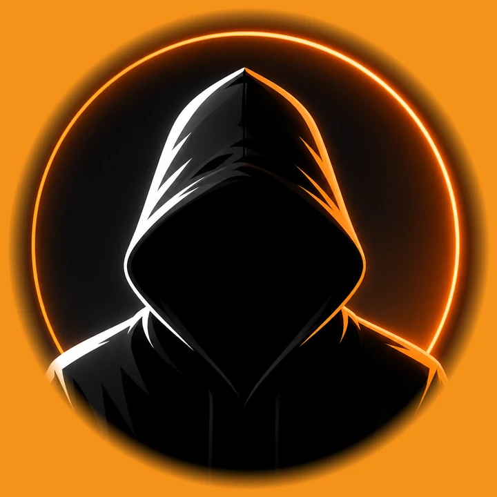 Shockley — a hooded figure in silhouette, rim-lit white and orange inside a glowing ring